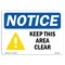 Signmission OSHA Notice Sign, NOTICE Keep This Area Clear, 7in X 5in Decal, 5" W, 7" L, Landscape OS-NS-D-57-L-15871 - alternate 1